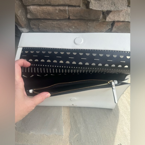 Kate Spade White Leather Cut Out Clutch - Picture 4 of 5